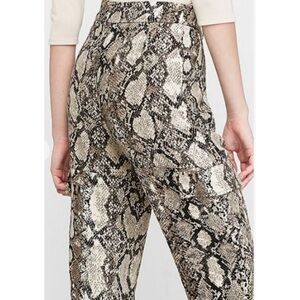 Express- Cream & Black Snakeskin Trousers